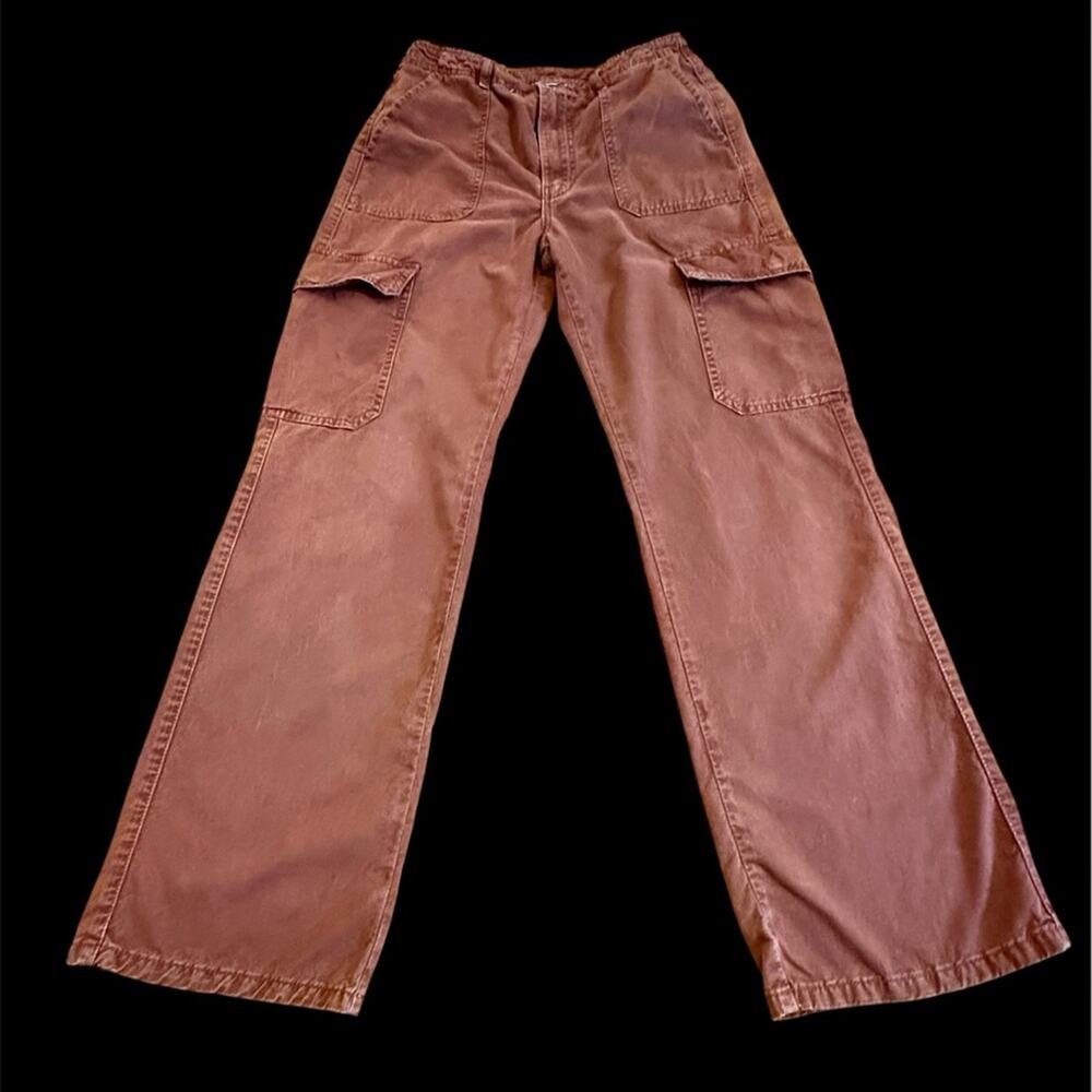 Zara Faded Burgundy Cargo Pants
